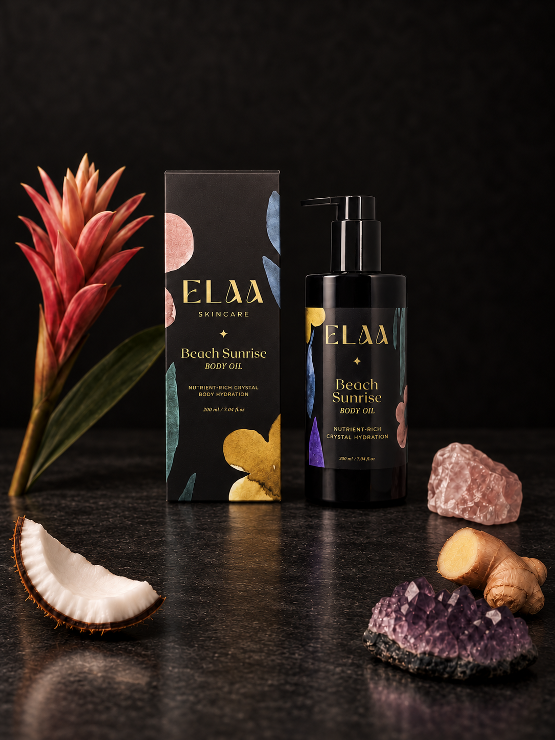 Beach Sunrise Nutrient Rich Crystal Natural Body Oil
