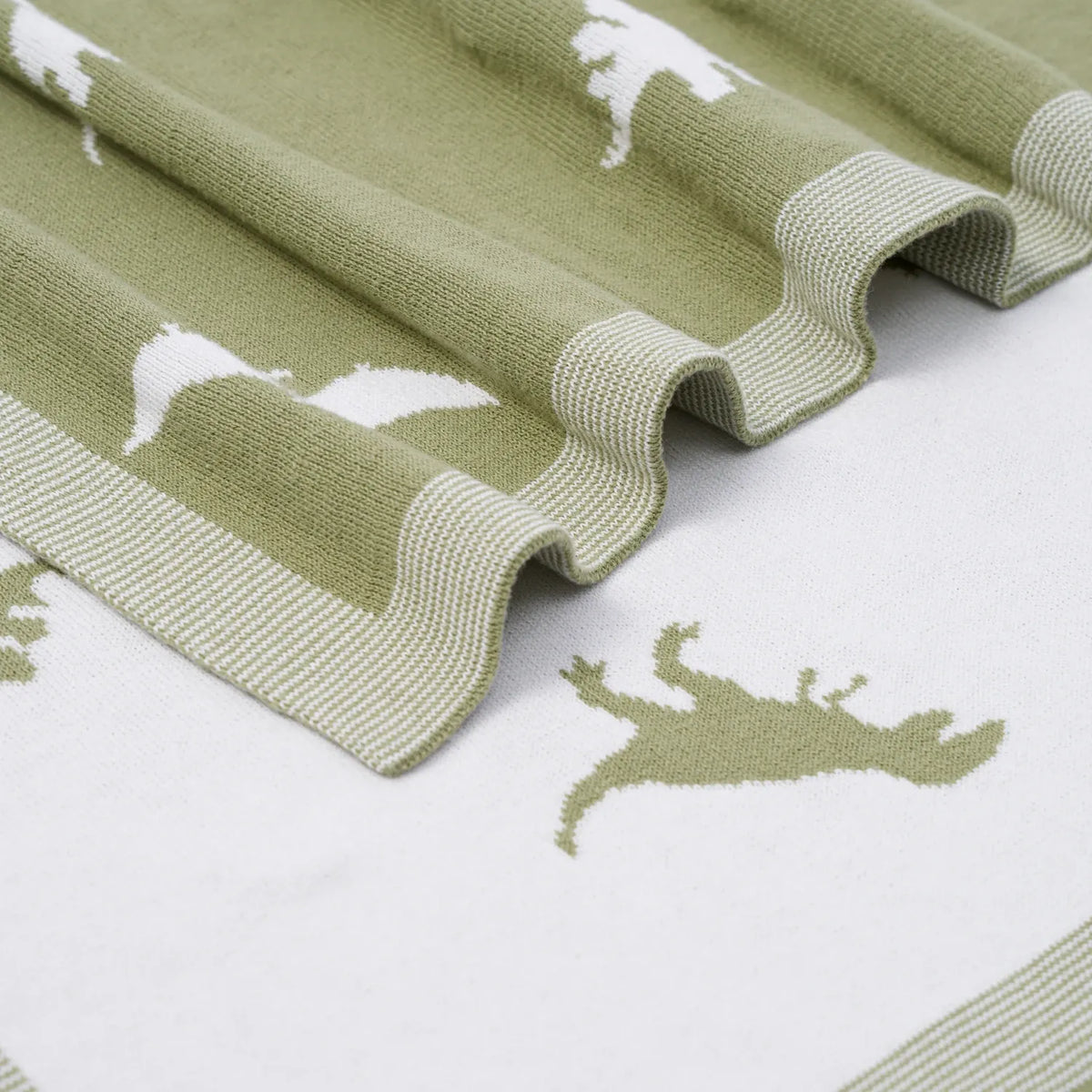 Dinosaur Jacquard Knit Baby Blanket