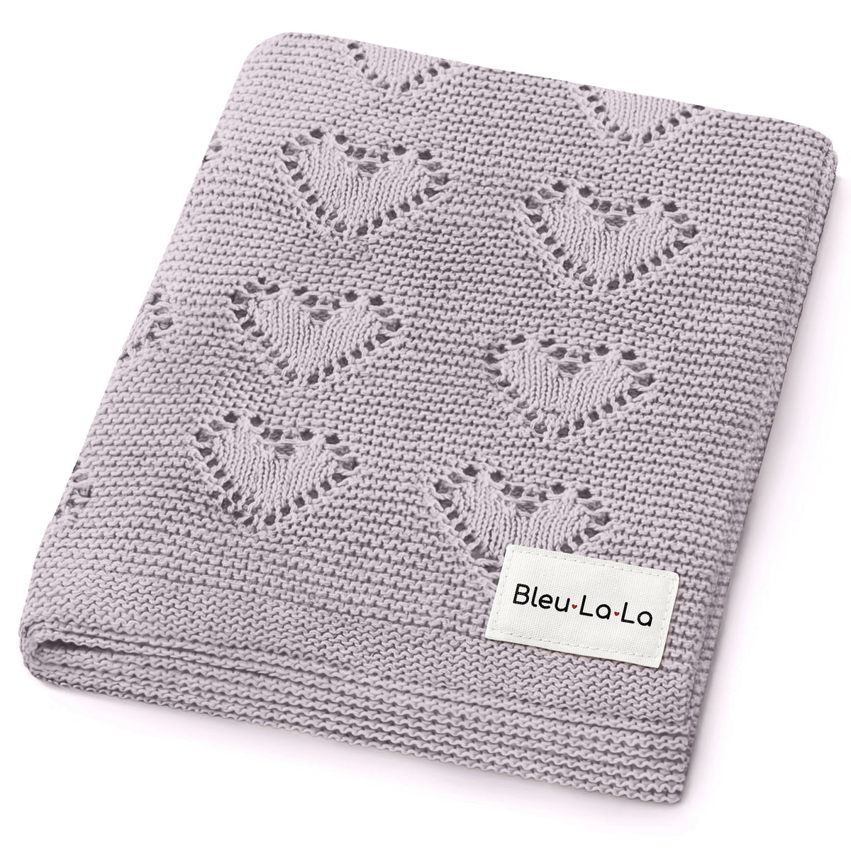 Heirloom Knit Heart Receiving Blanket for Boys and Girls - 100% Luxury Cotton Baby Blanket - Soft Warm Swaddle Receiving Blanket for Newborns Infants & Toddlers