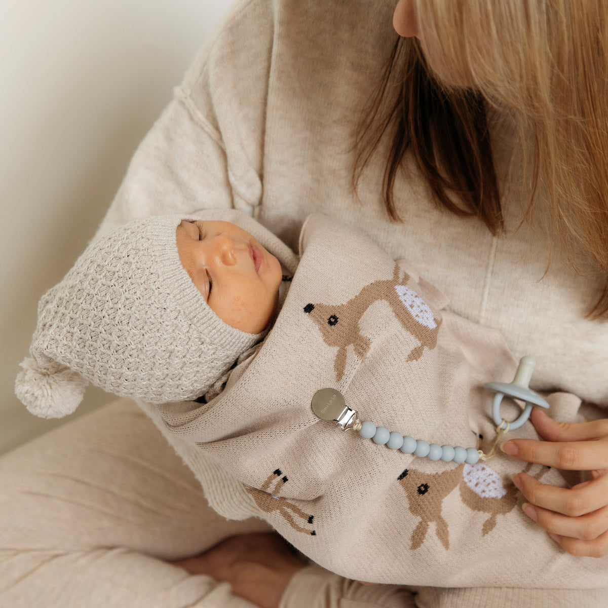 Whimsy Collection - Luxury 100% Cotton Knit Swaddle Baby Blanket