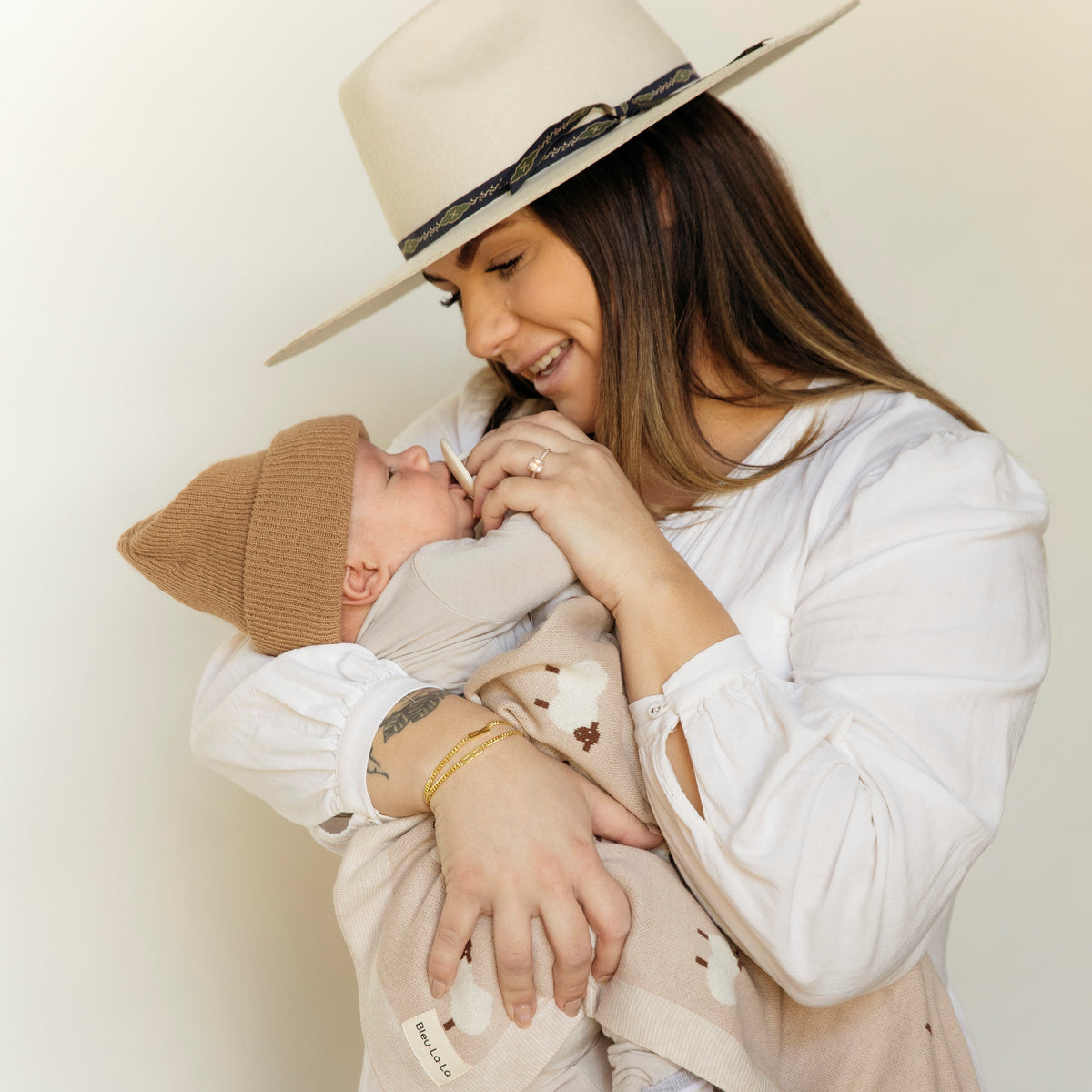 Whimsy Collection - Luxury 100% Cotton Knit Swaddle Baby Blanket