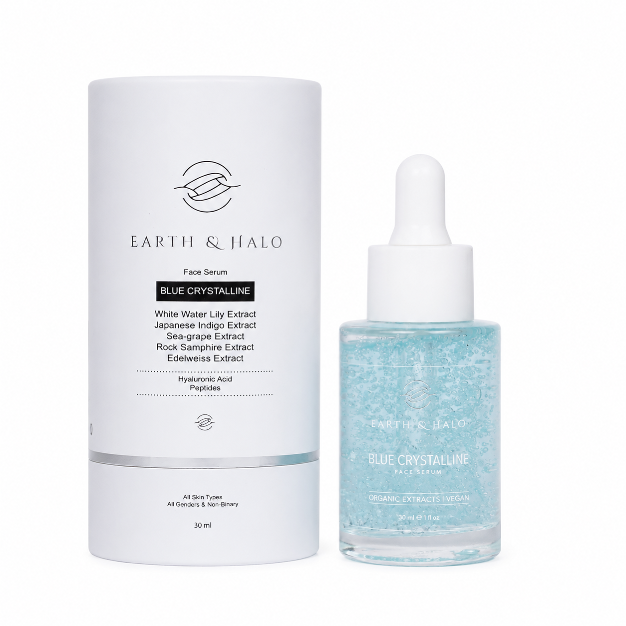 Blue Crystalline Face Serum 30 ml – Elle's Best Serum of 2023 | Vegan & Organic Extracts