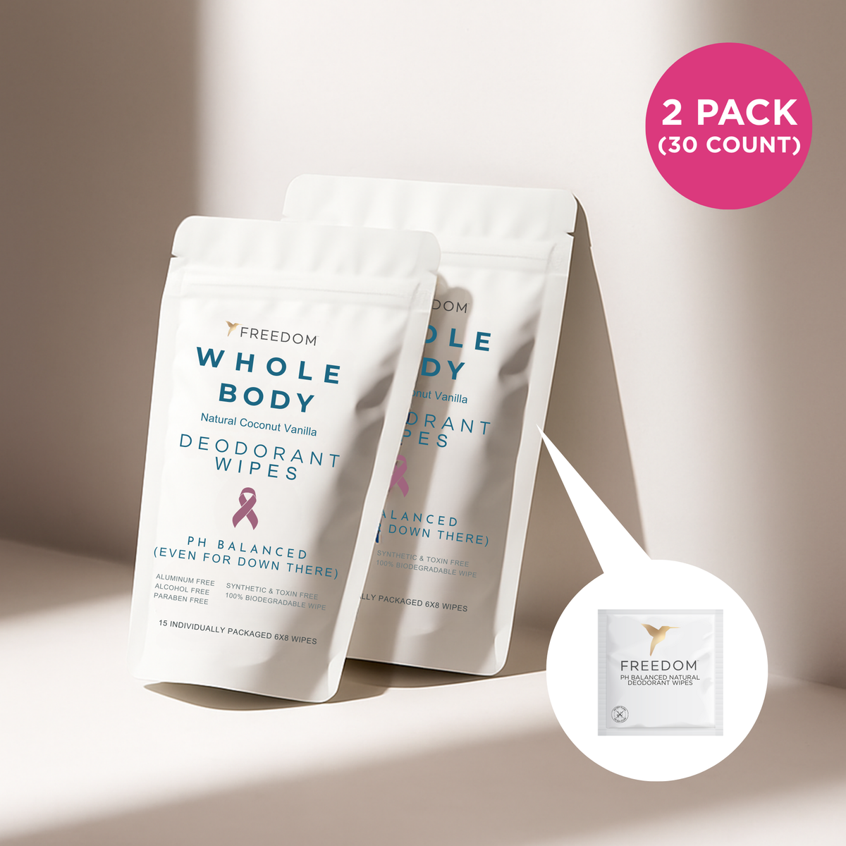 Whole Body pH-Balanced Deodorant Wipes