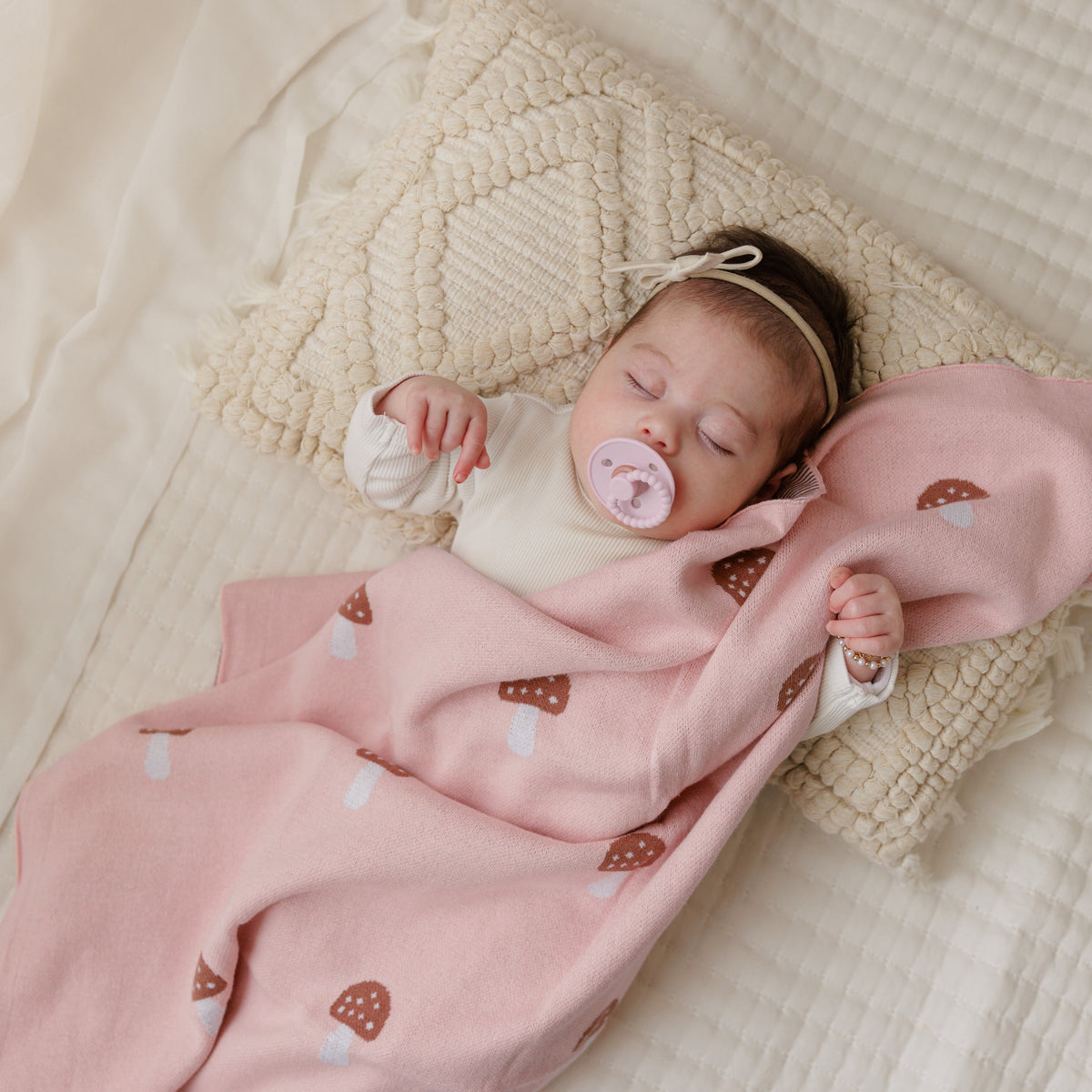 Whimsy Collection - Luxury 100% Cotton Knit Swaddle Baby Blanket