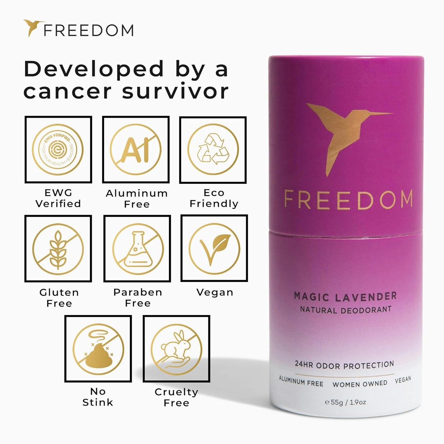 Aluminum Free Natural Deodorant 1.9oz | EWG Verified