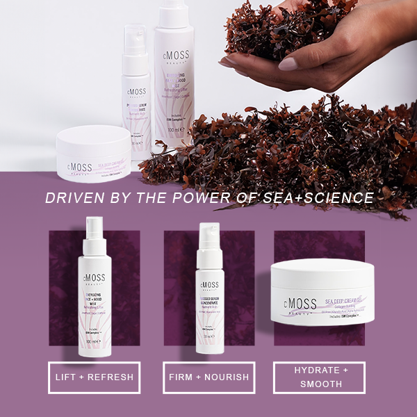 Sea Moss Bundle - Energizing FACE+MOOD Mist, Sea Deep Cream Gel, Pressed Serum Concentrate