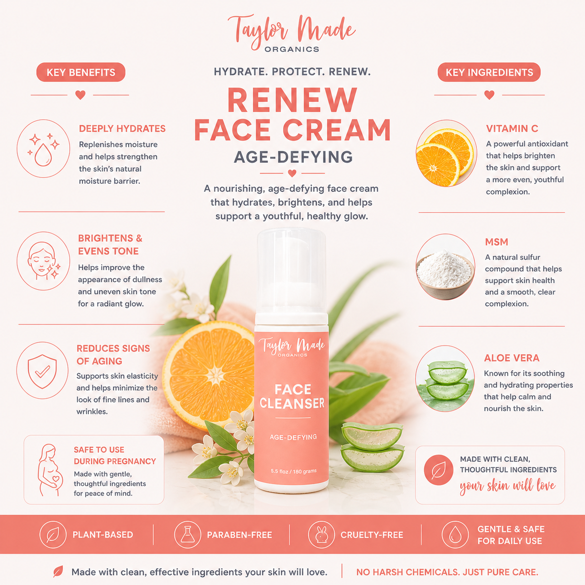 Age-Defying Foaming Face Cleanser with Vitamin C & MSM