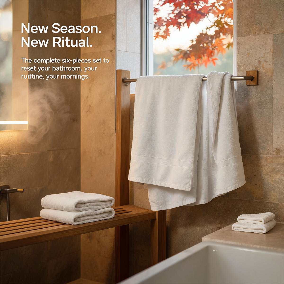 Luxury Organic Bath Six Piece Towel Set Soft, Plush, Eco-Friendly Towels