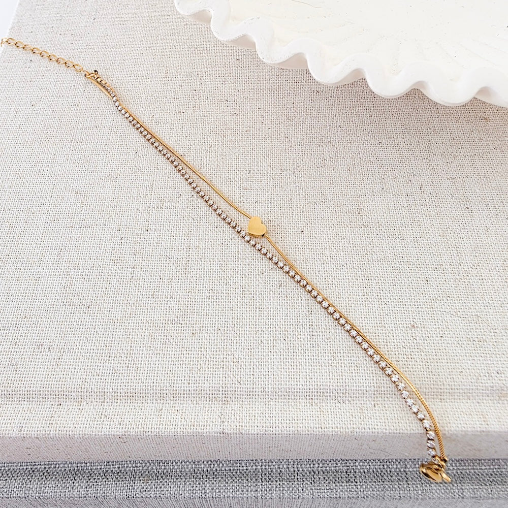Double Love Tennis Bracelet