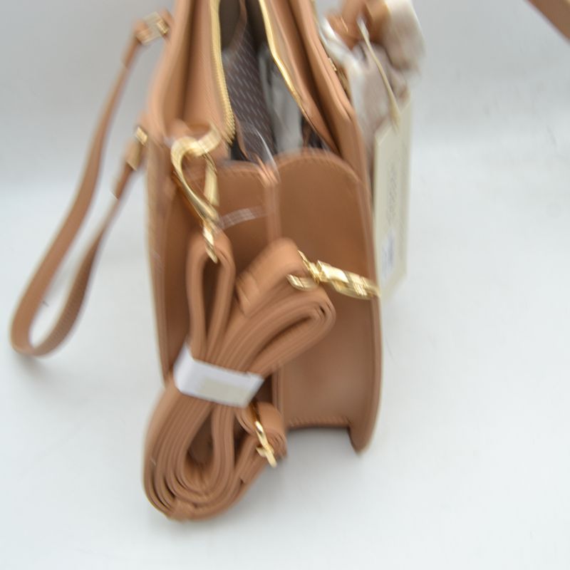 Woven Straw Satchel Bag with Detachable Shoulder Strap and Decorative Scarf Accent