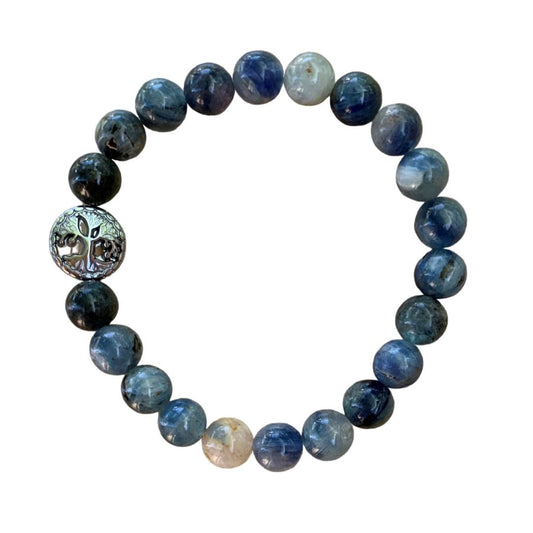 Blue Kyanite Bracelet Round 8mm Beads
