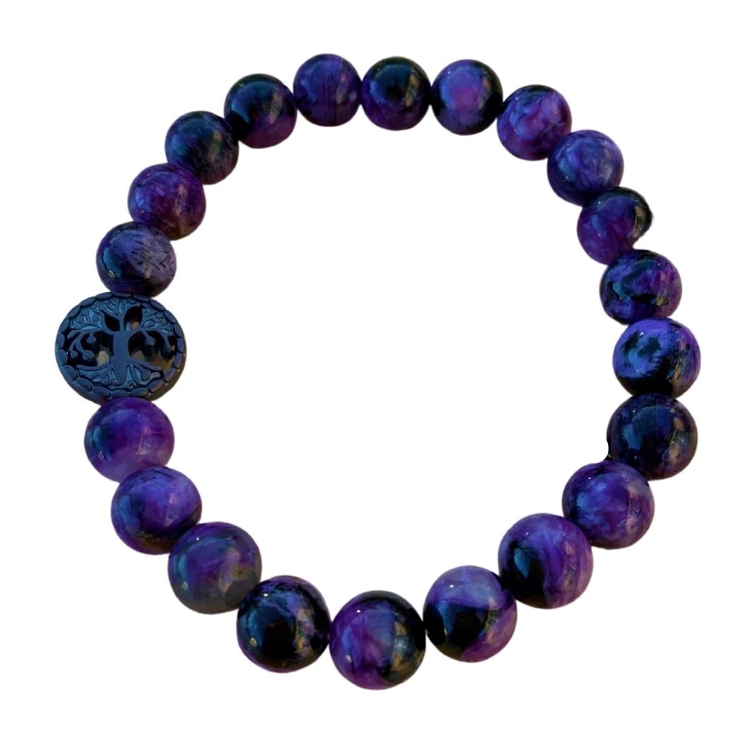Charoite Bracelet 8 mm Round Beads