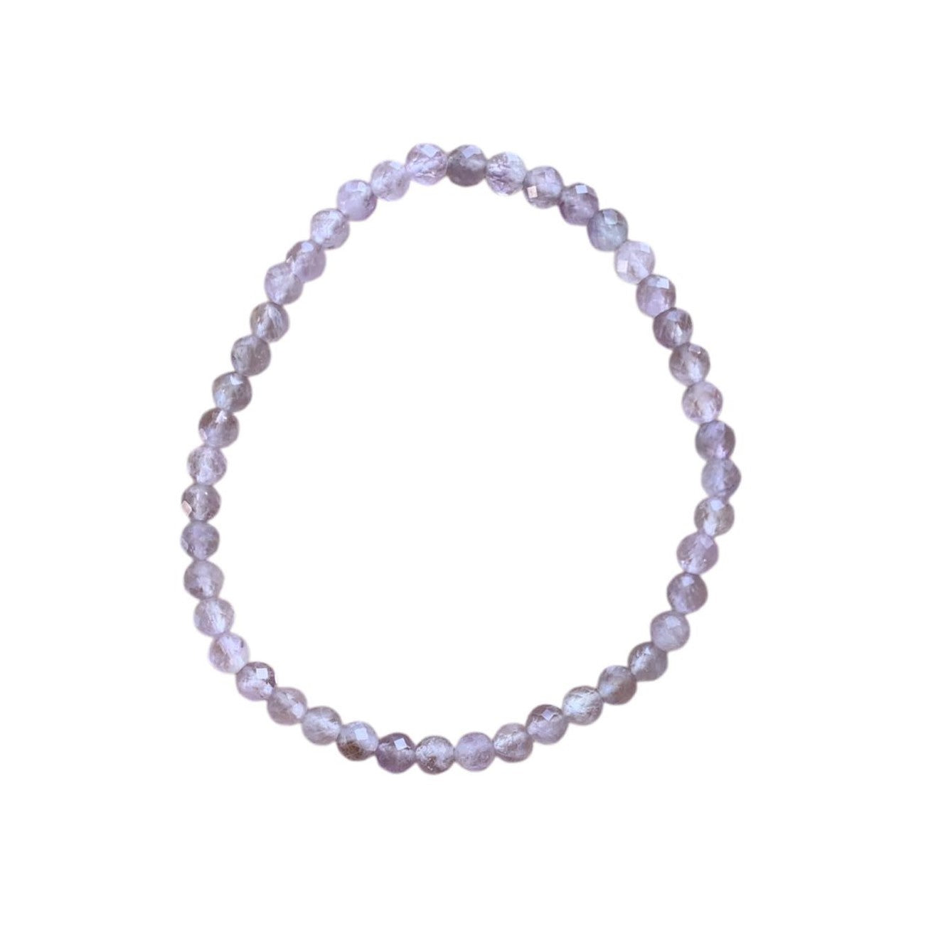 Lavender Amethyst Bracelet 4 mm Faceted Round Beads