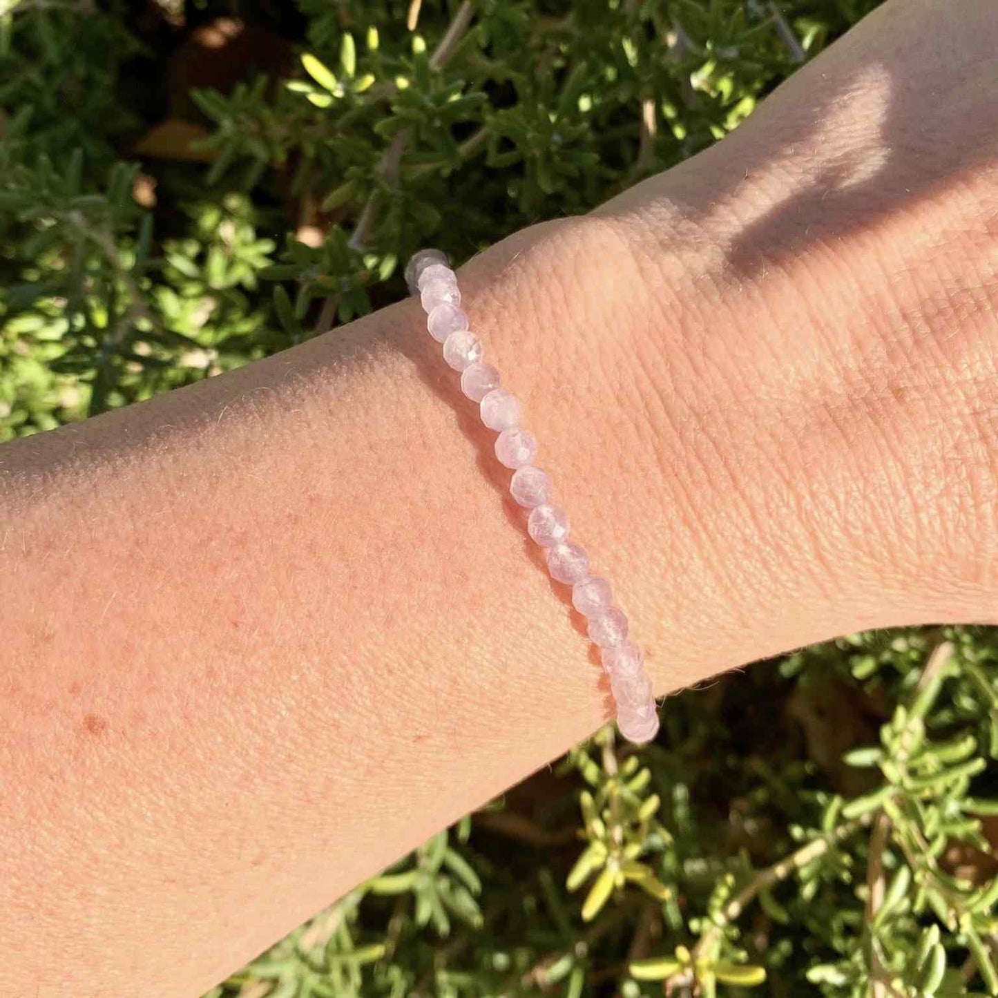 Lavender Amethyst Bracelet 4 mm Faceted Round Beads