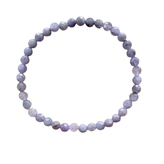 Tanzanite Bracelet 4 mm Faceted Round Beads – Spiritual Growth