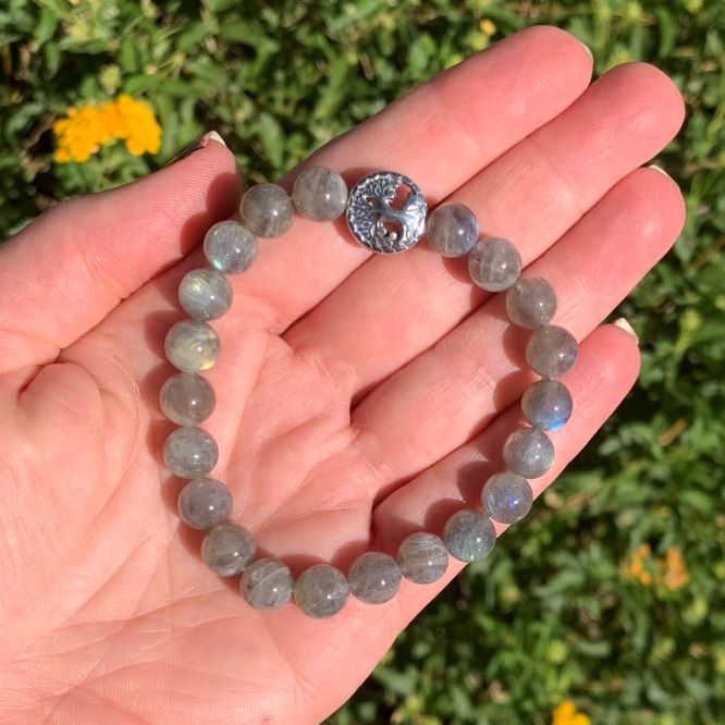 Labradorite Bracelet 8 mm Round Beads