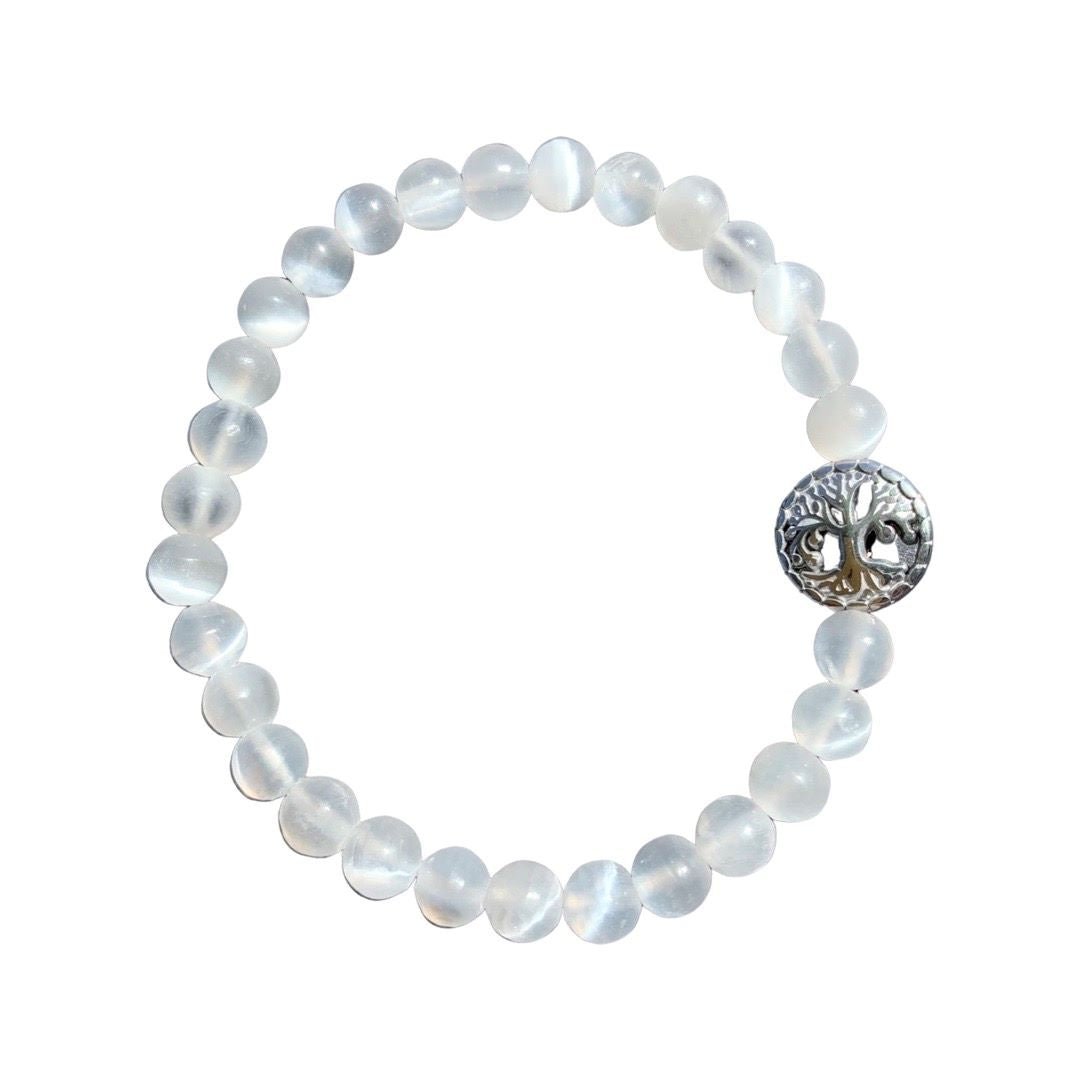 Selenite Bracelet Round Beads