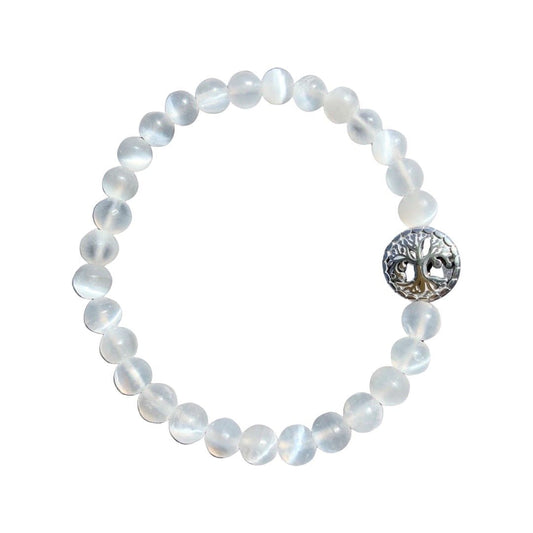 Selenite Bracelet Round Beads