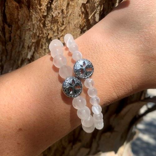 Selenite Bracelet Round Beads