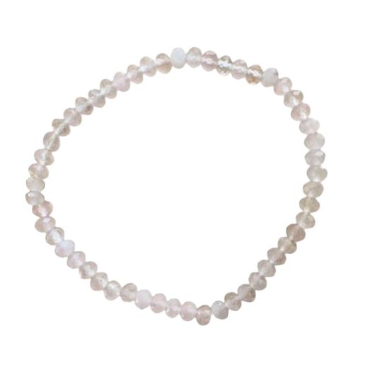 Rose Quartz Bracelet 4 mm Faceted Rondelle Beads