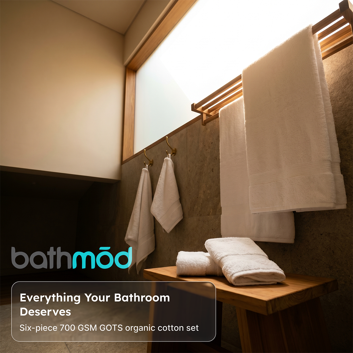 Luxury Organic Bath Six Piece Towel Set Soft, Plush, Eco-Friendly Towels