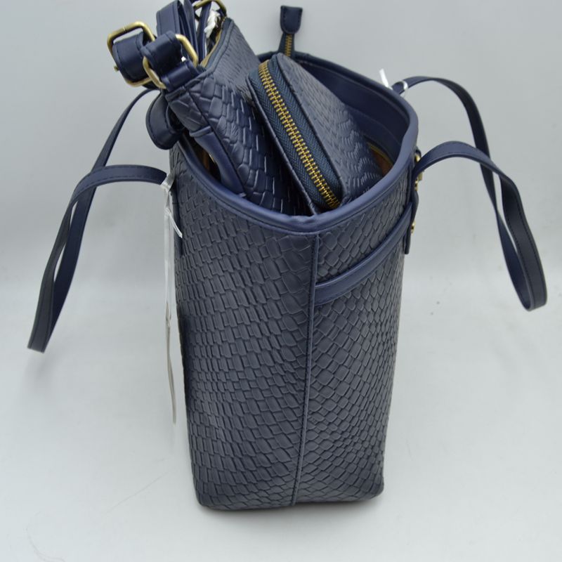 Woven Tote Bag Set with Crossbody and Wallet