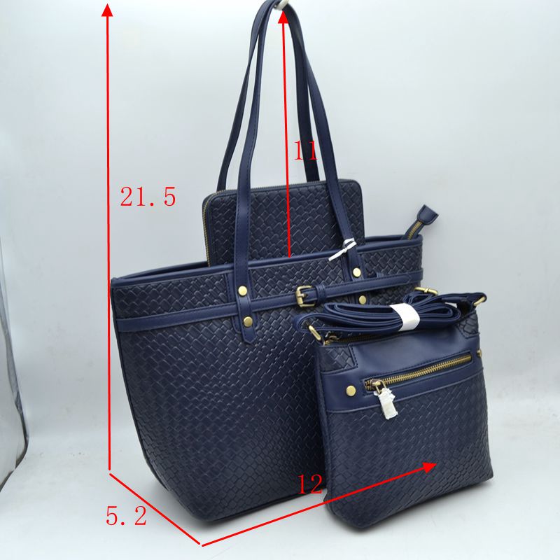 Woven Tote Bag Set with Crossbody and Wallet