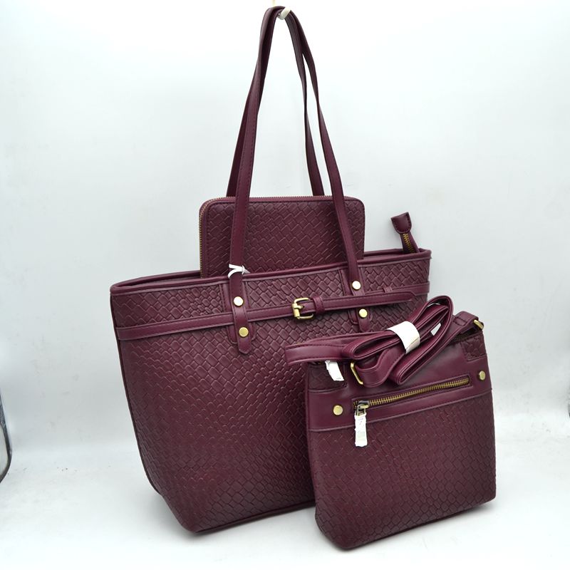Woven Tote Bag Set with Crossbody and Wallet
