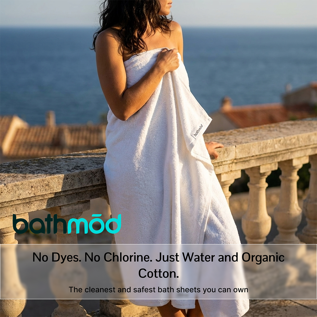 Luxury Organic Bath Sheets (Two Pack) GOTS Certified, Soft, Eco-Friendly