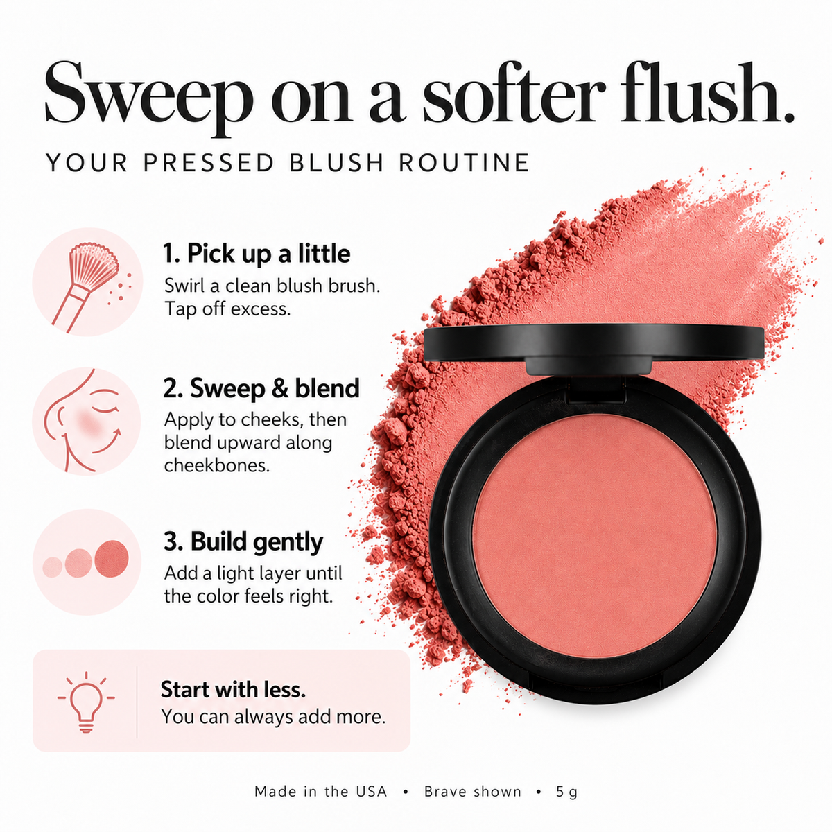 Pressed Mineral Blush – Organic, Buildable Color