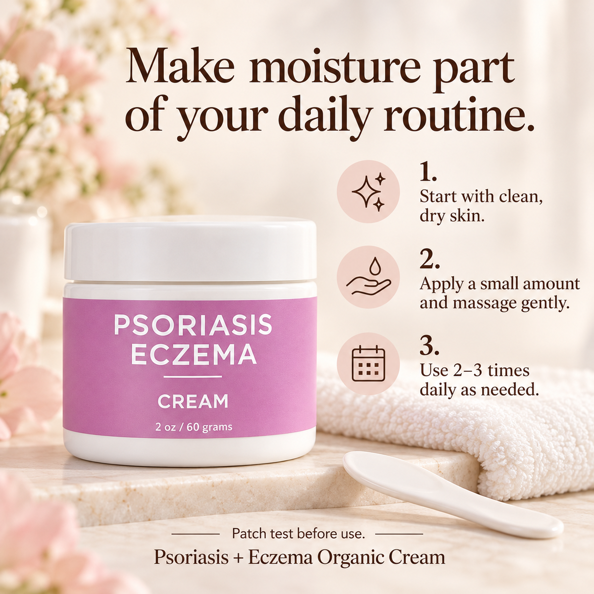Psoriasis + Eczema Organic Cream Dry, Itchy Skin