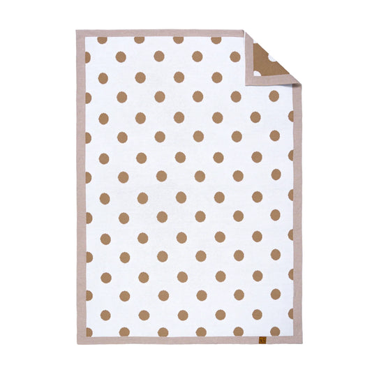 Baby Mocha Polkadot Jacquard Knit Blanket