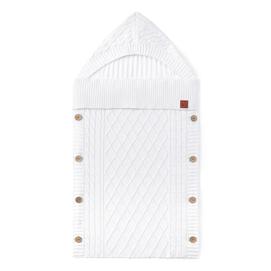 Cable Knit Baby Sleep Sack in White