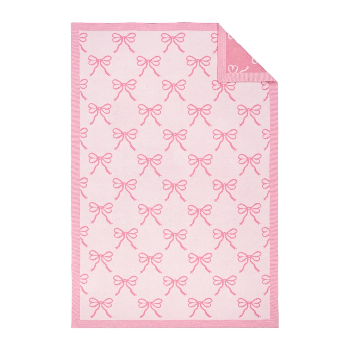 Coquette Bow Jacquard Knit Baby Blanket