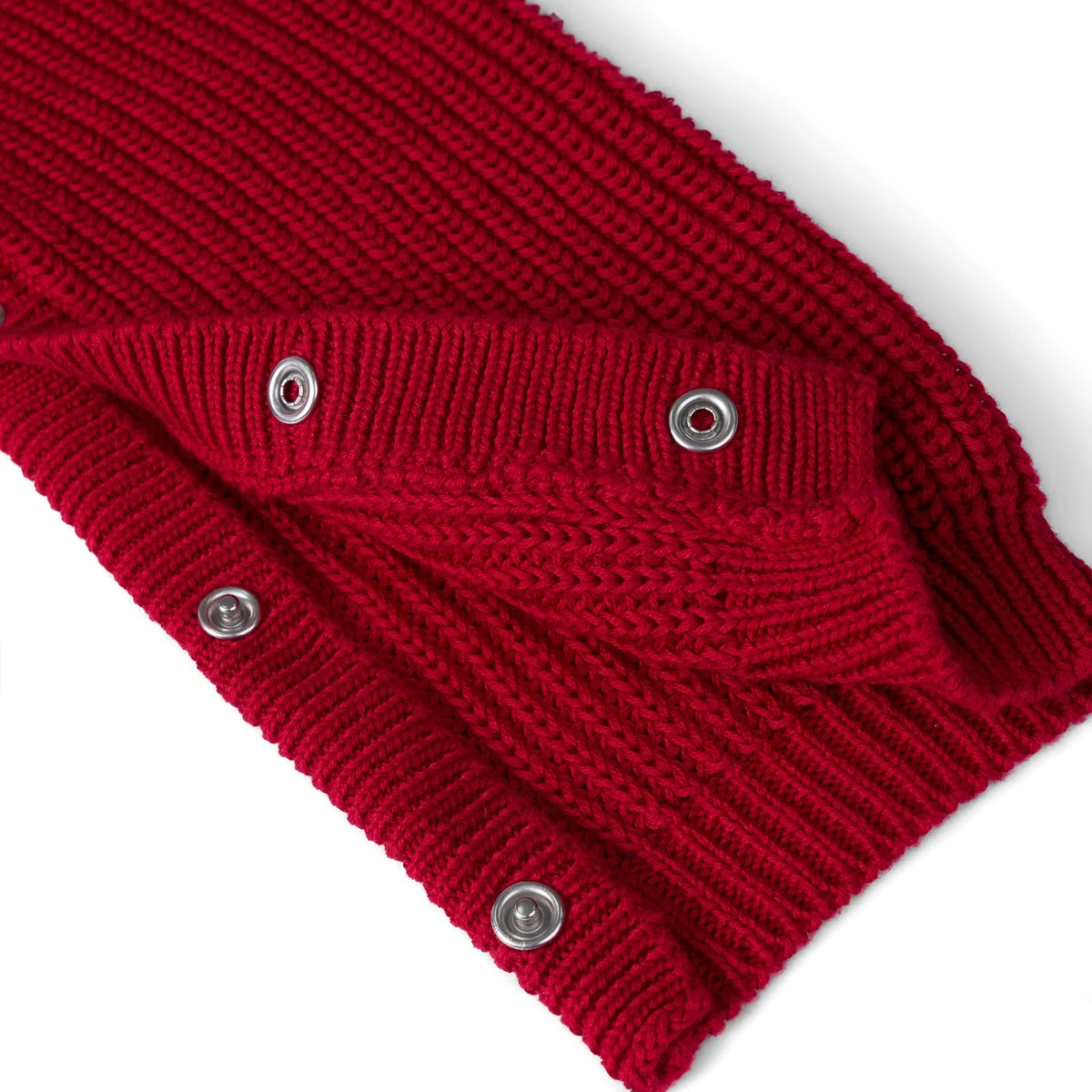Baby Knit Romper Snap Closure in Red Christmas