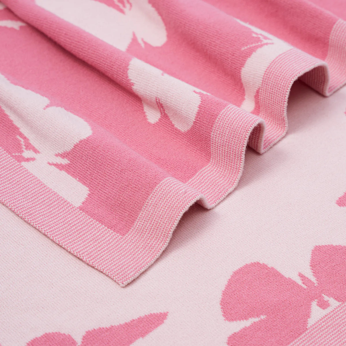 Butterfly Jacquard Knit Baby Blanket