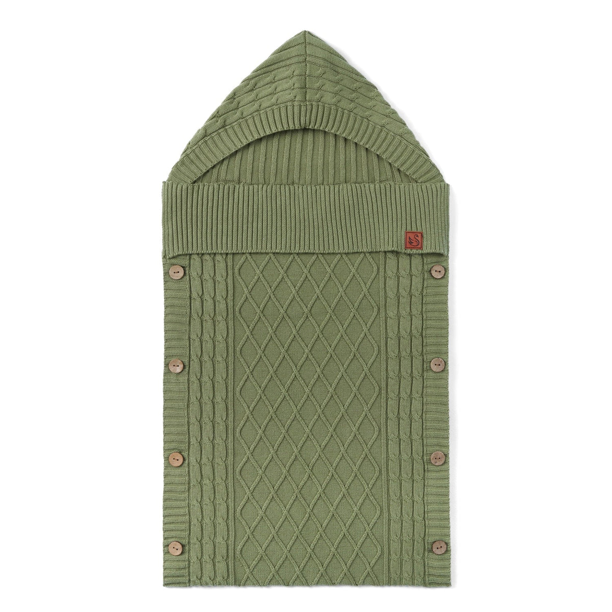 Cable Knit Baby Sleep Sack in Sage Green