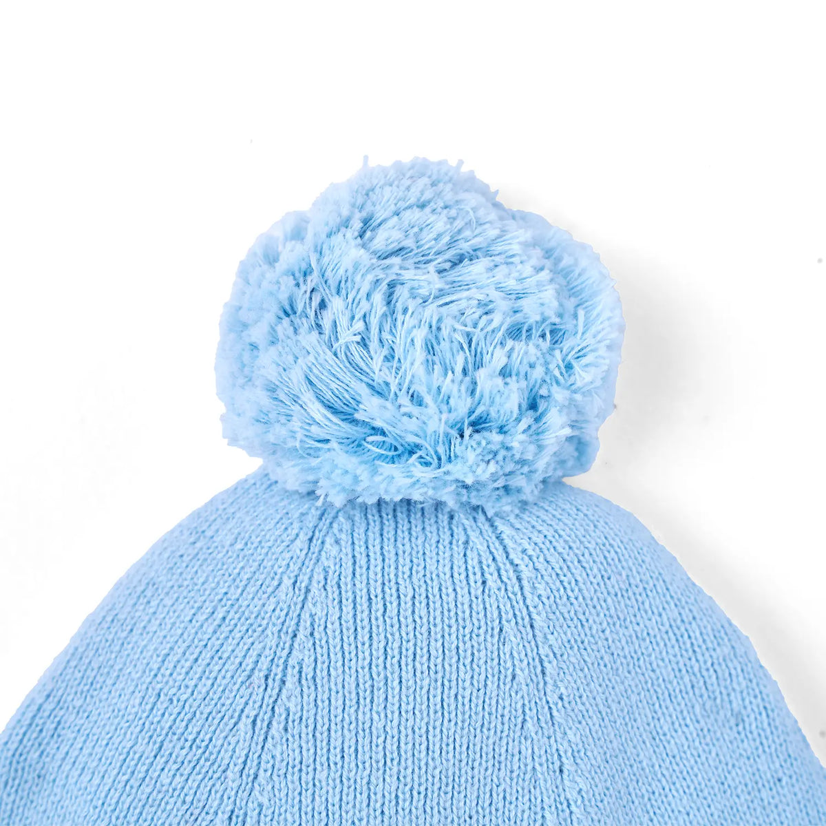 Knit Baby Pom Beanie in Baby Blue