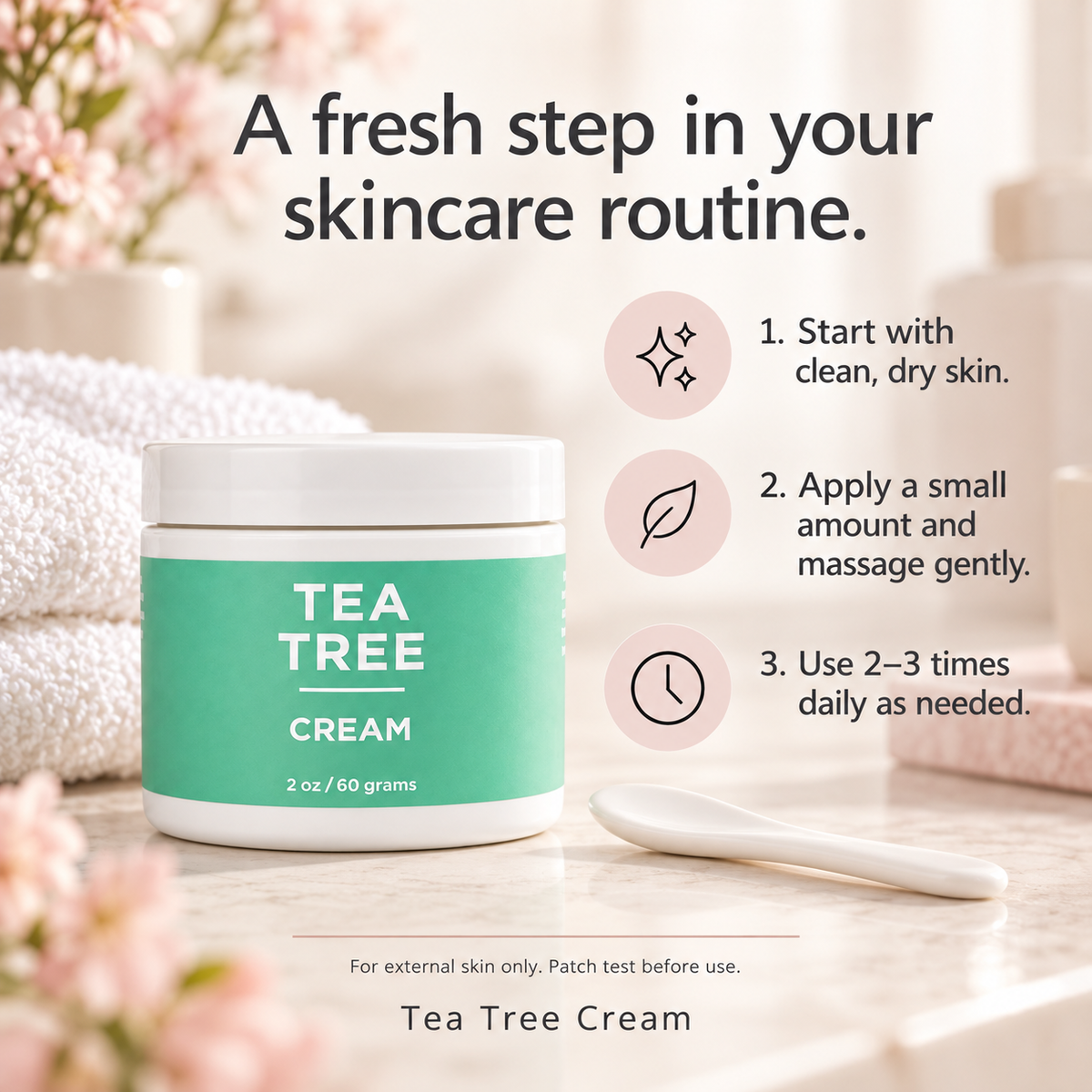 Tea Tree Organic Cream - fungal + candida