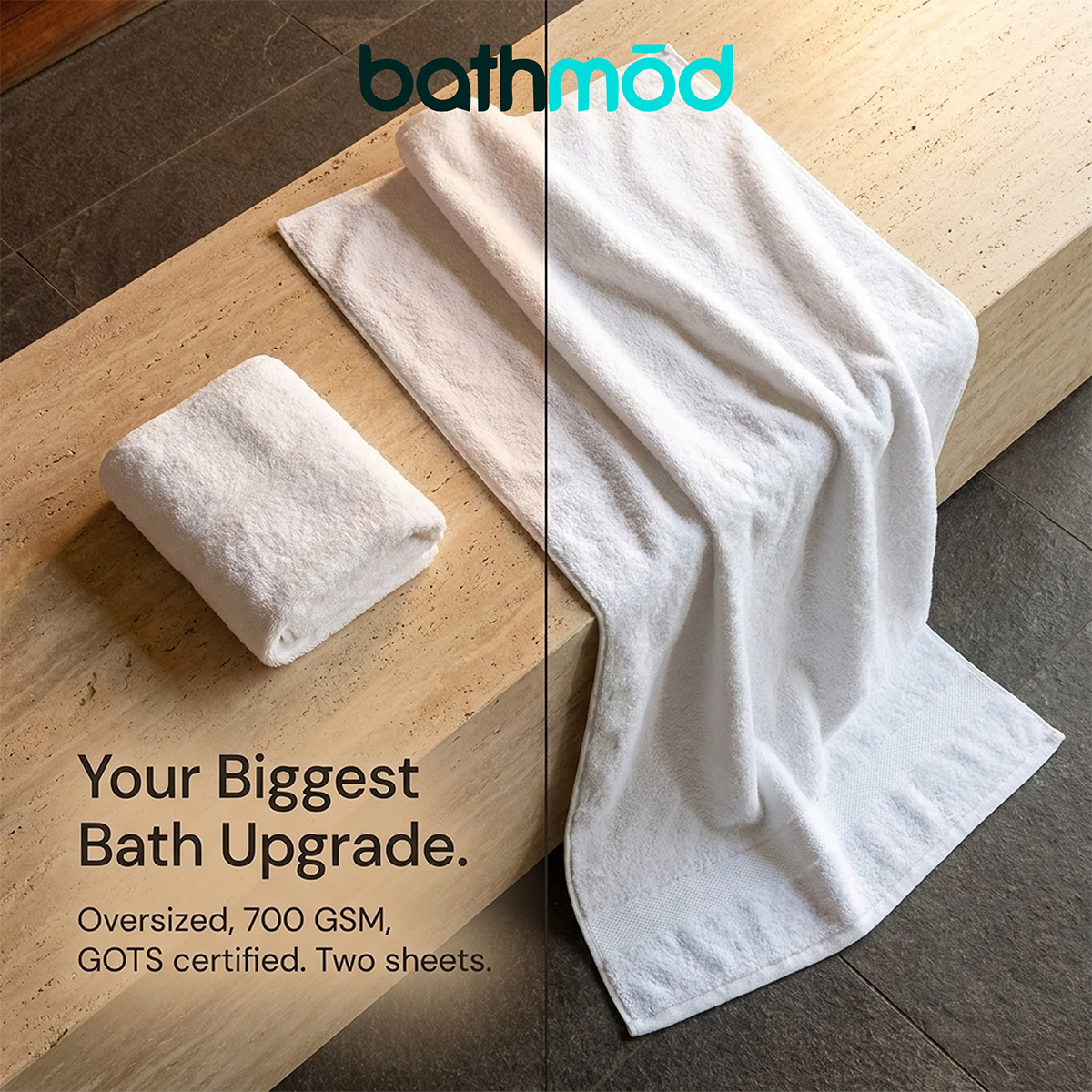 Luxury Organic Bath Sheets (Two Pack) GOTS Certified, Soft, Eco-Friendly