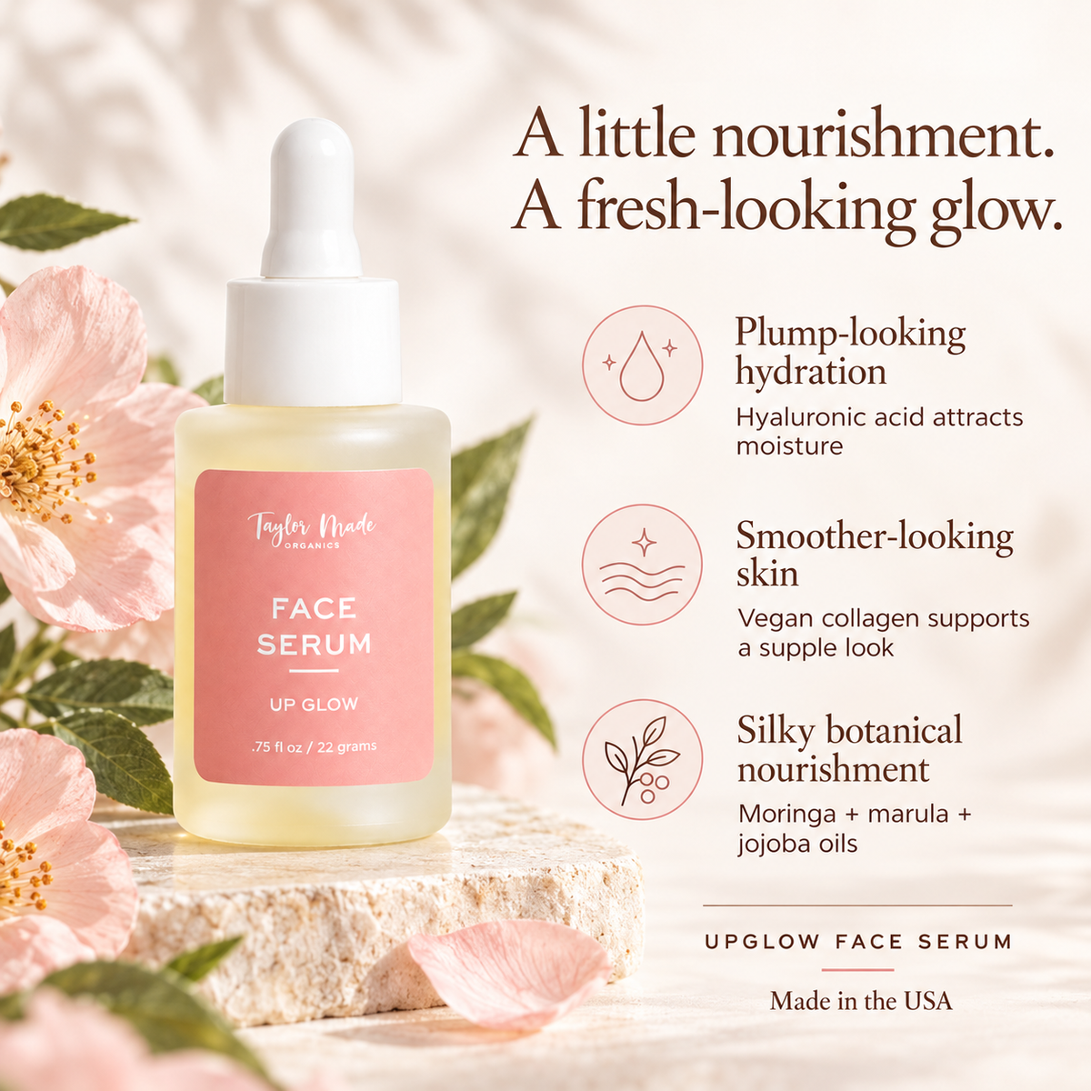 UpGlow Hydrating Face Serum Hyaluronic Acid + Moringa