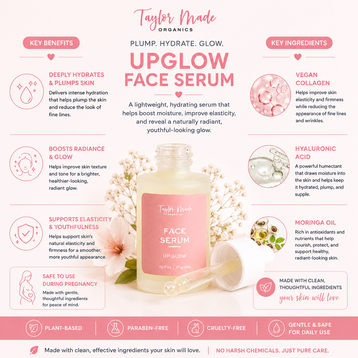 UpGlow Hydrating Face Serum Hyaluronic Acid + Moringa
