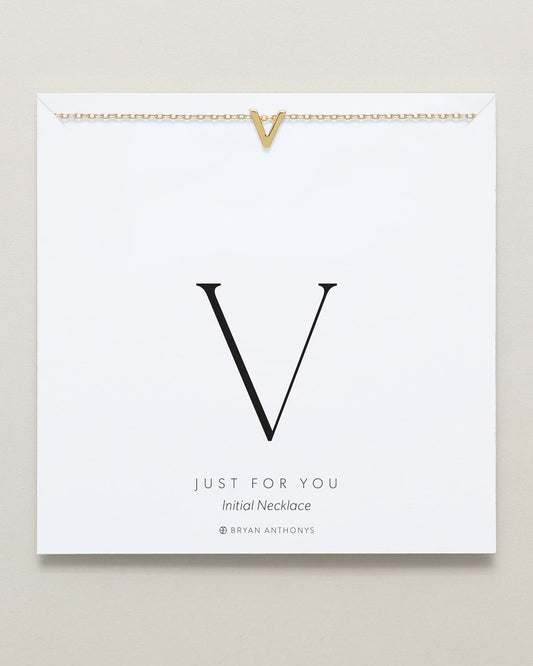 Just For You Initial Necklace - V