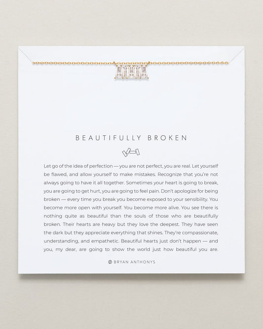 Beautifully Broken Baguette Dainty Necklace