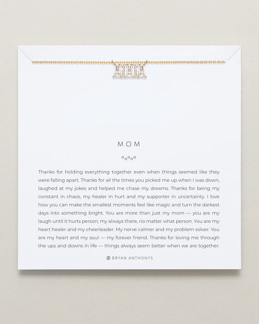 Mom Baguette Dainty Necklace