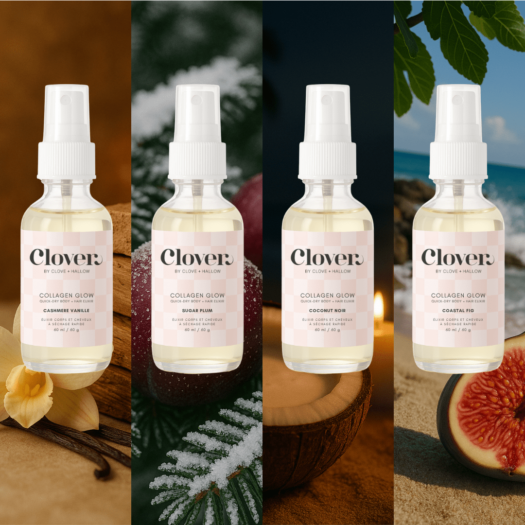Collagen Glow Collection: Set of 4 Perfumed Quick-Dry Body + Hair Elixirs