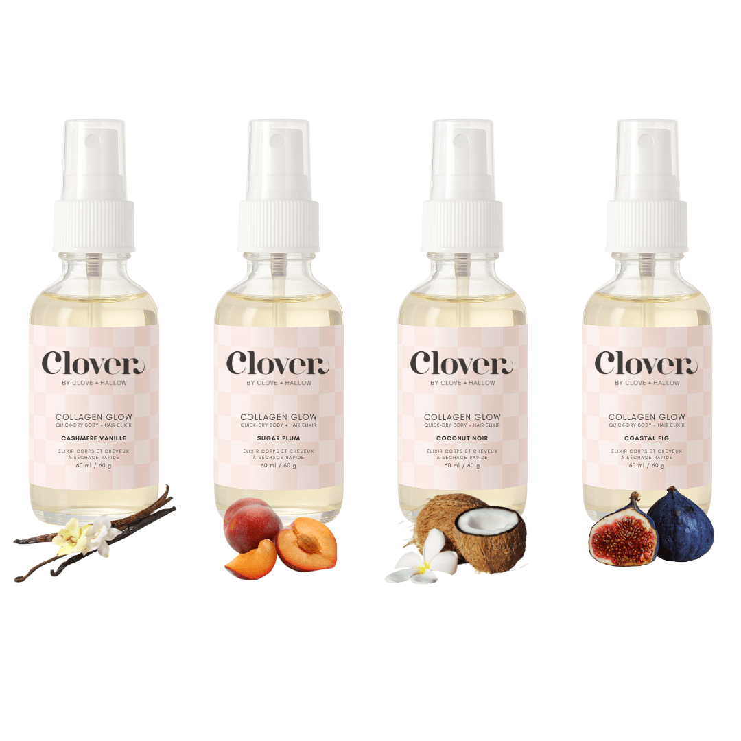 Collagen Glow Collection: Set of 4 Perfumed Quick-Dry Body + Hair Elixirs