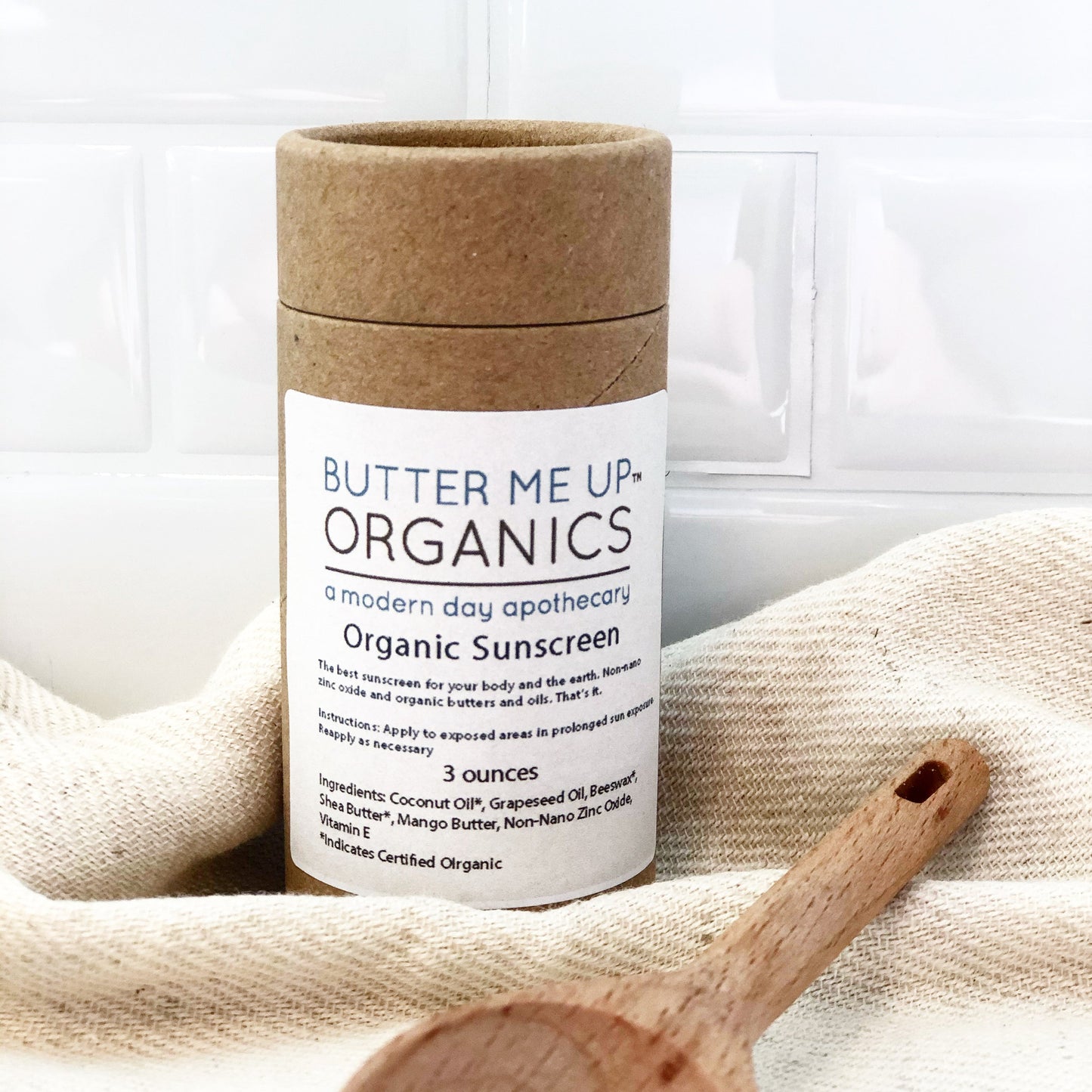 Natural Organic Suns  Block/ Safe Protection/ Non-Nano Zinc Oxide / Sun Protection / Butter Me Up Organics