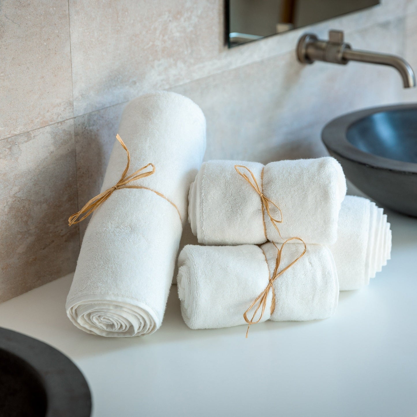 Luxury Organic Bath Six Piece Towel Set Soft, Plush, Eco-Friendly Towels