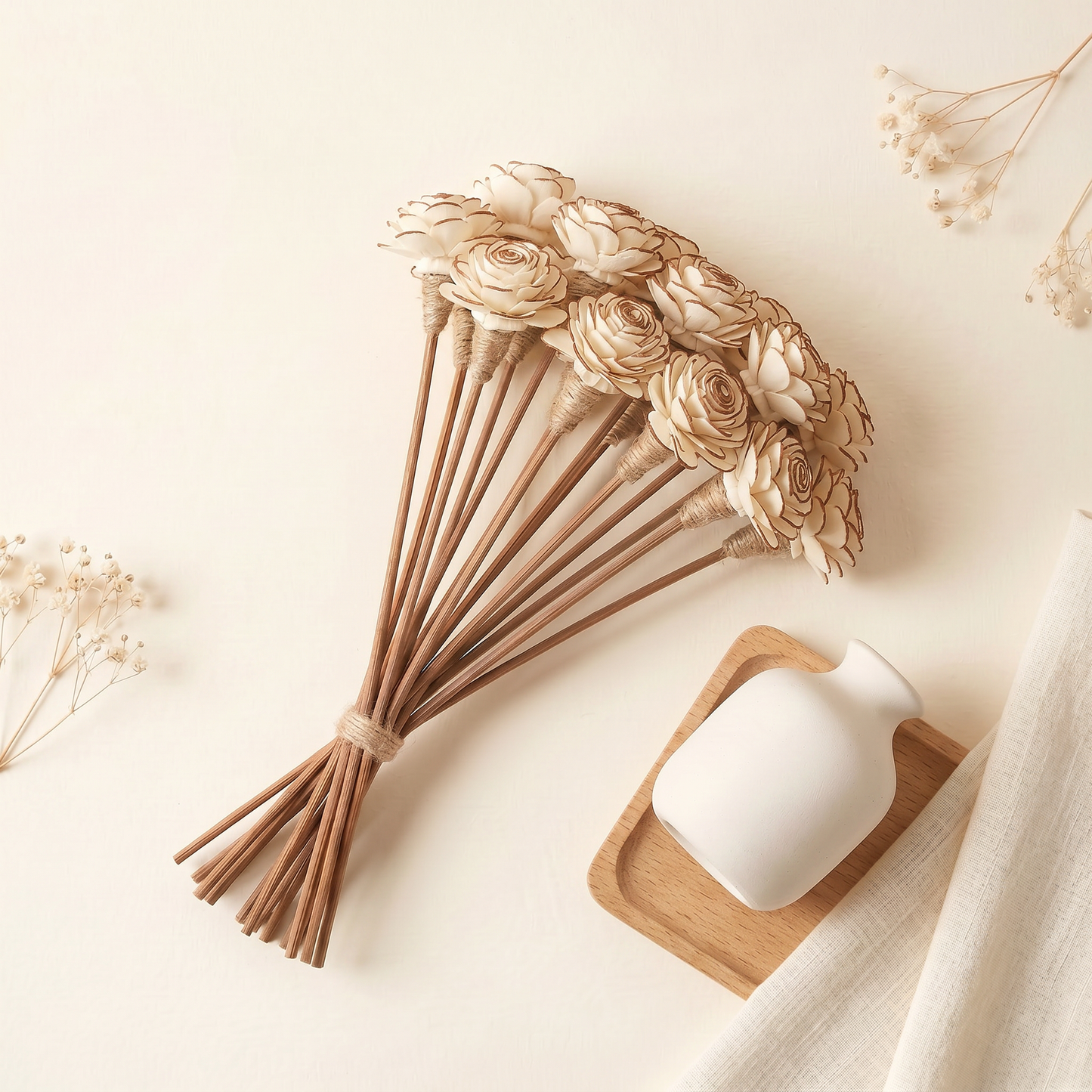 Sola Wood Flower Reed Diffuser Sticks, 9" (12 Pack)